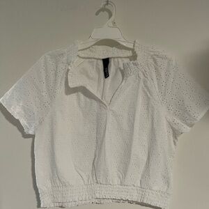 bobi White Eyelet Blouse